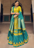 LIME GREEN EMBROIDERED PREMIUM SILK LEHENGA