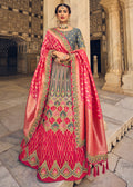 COIN GRAY EMBROIDERED PREMIUM SILK LEHENGA