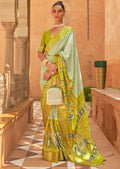 PEAR GREEN WOVEN PATOLA SILK SAREE