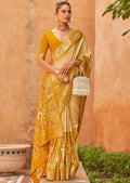 HONEY YELLOW WOVEN PATOLA SILK SAREE