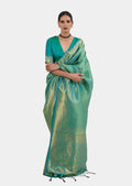 Peacock Green Hand Woven Kanjivaram Silk Saree