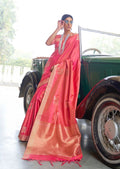 Bitter Sweet Orange Hand Woven South Soft Silk Saree