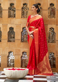 Red Woven Handloom Zari Silk Saree