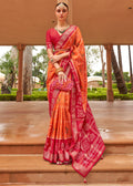 ORANGE WOVEN PATOLA SILK SAREE