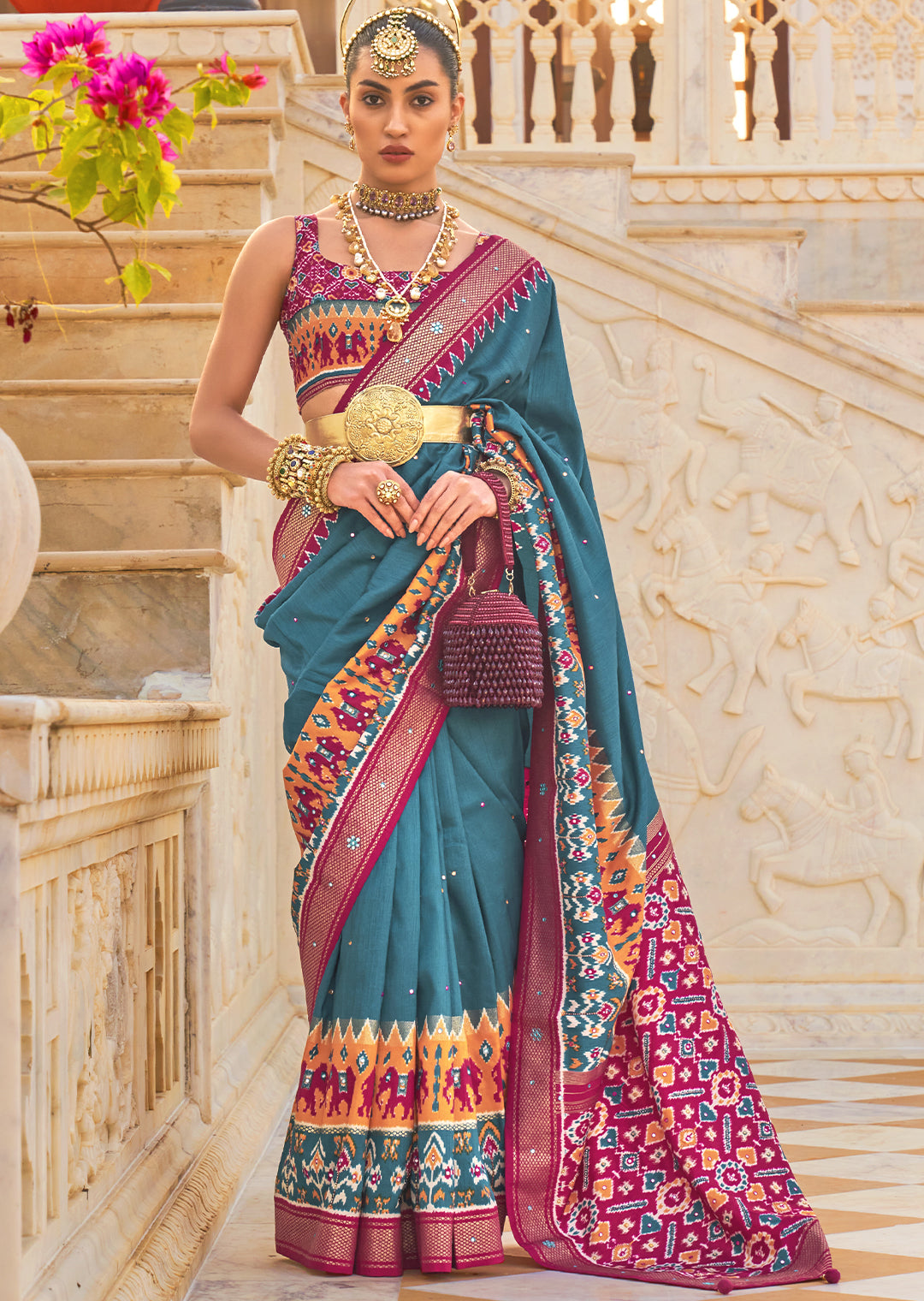 Blue Wedding Saree In Kanchivaram Silk SRSA328006 – ShreeFashionWear