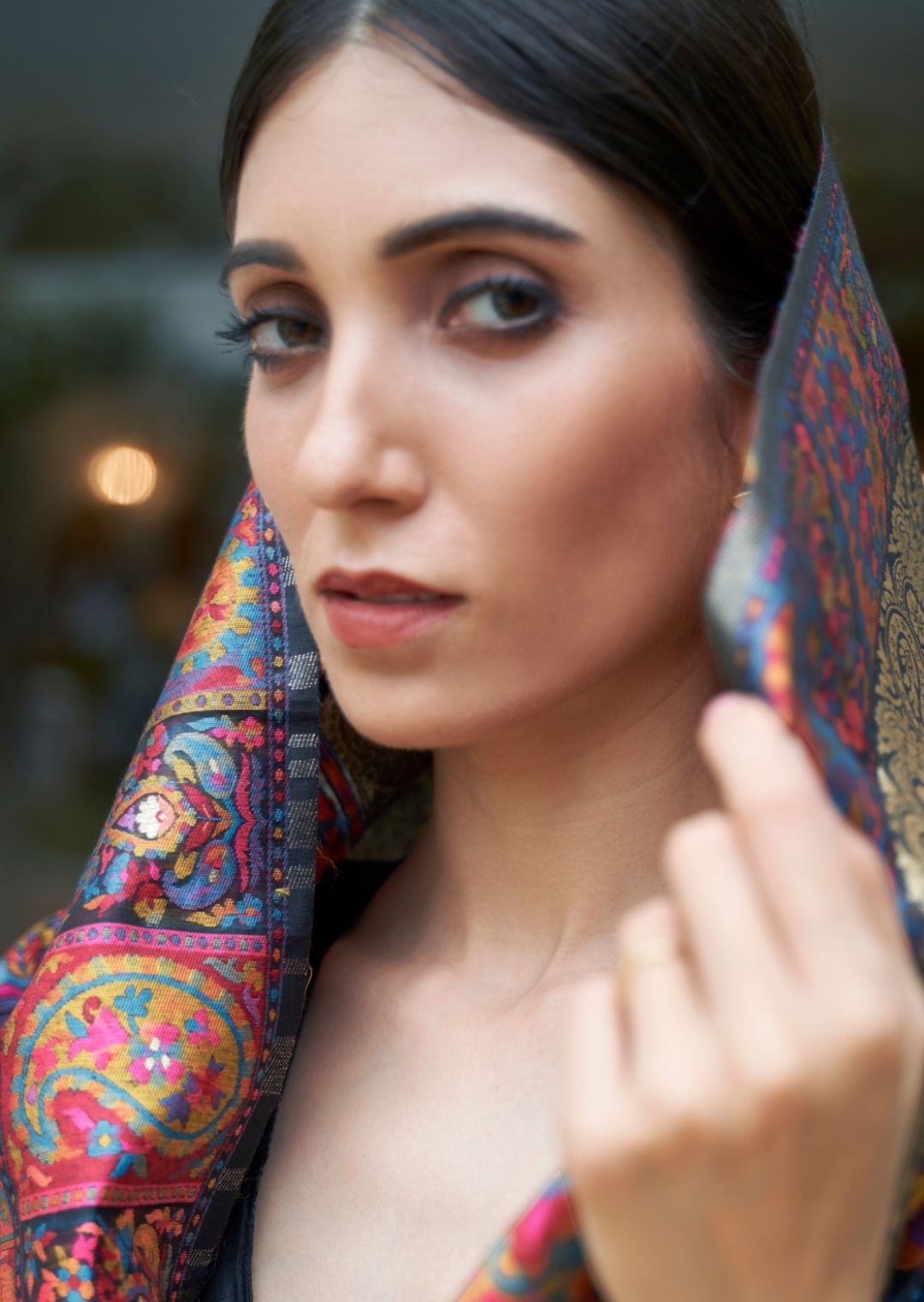Black Woven Kashmiri Jamewar Silk Saree