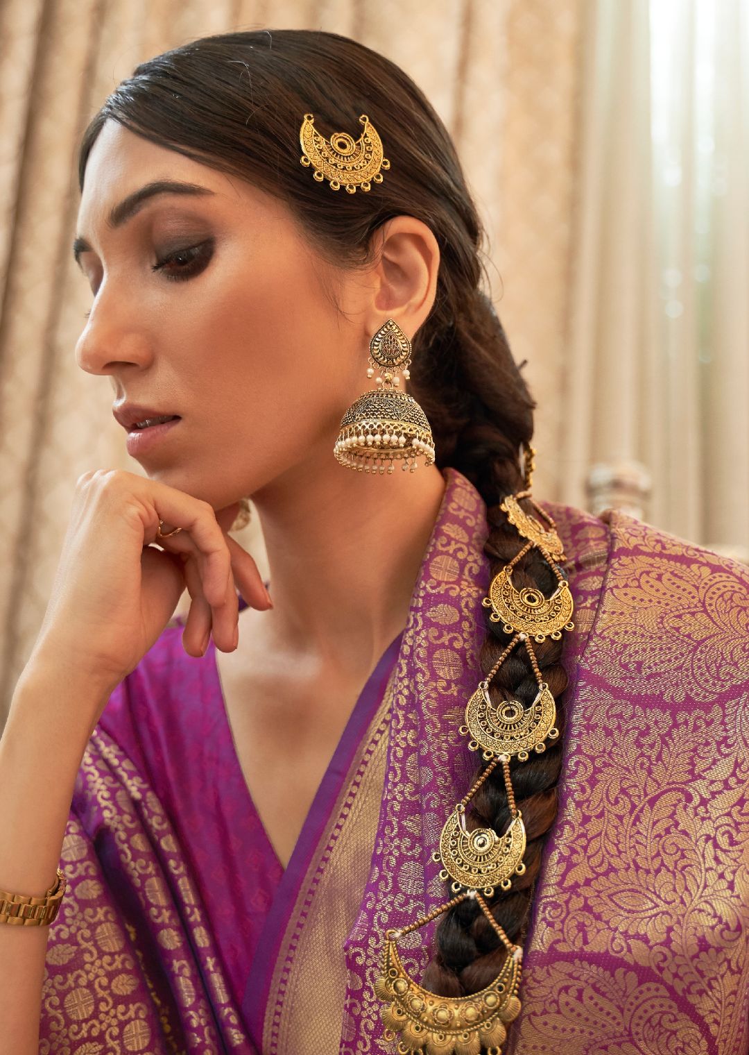 Magenta Purple Hand Woven Kanjivaram Silk Saree