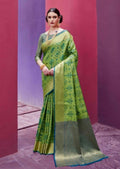 Pear Green Woven Traditional Patola Silk Saree
