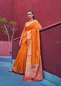 Mustard Yellow Woven Traditional Patola Silk Saree