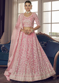 PINK HEAVY EMBROIDERED DESIGNER LEHENGA