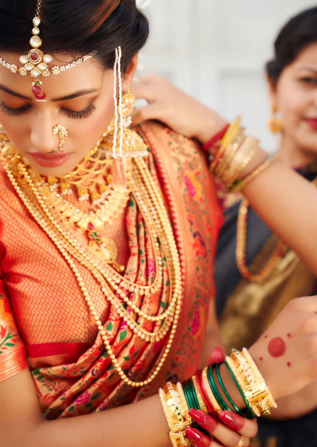 Orange Woven Traditional Paithani Silk Saree