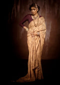 Deep Wheat Beige Woven Exclusive Designer Saree With Swarovski Work