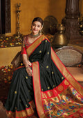Black Woven Traditional Paithani Silk Saree