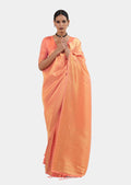 Salmon Peach Hand Woven Kanjivaram Silk Saree