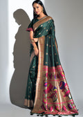 GREEN ZARI WOVEN TRADITIONAL PAITHANI SILK SAREE