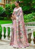 CARNATION PINK ZARI WOVEN TRADITIONAL PAITHANI SILK SAREE