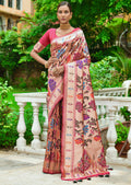CERISE PINK ZARI WOVEN TRADITIONAL PAITHANI SILK SAREE