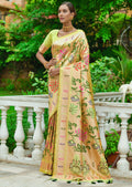 LIME GREEN ZARI WOVEN TRADITIONAL PAITHANI SILK SAREE