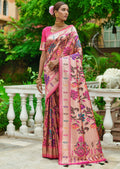 RUBY PINK ZARI WOVEN TRADITIONAL PAITHANI SILK SAREE