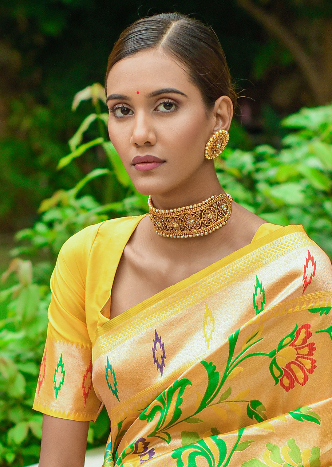 LIME YELLOW ZARI WOVEN TRADITIONAL PAITHANI SILK SAREE