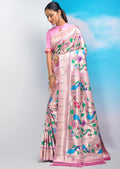 CARNATION PINK ZARI WOVEN TRADITIONAL PAITHANI SILK SAREE