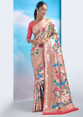 PEACH ZARI WOVEN TRADITIONAL PAITHANI SILK SAREE