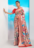 RED ZARI WOVEN TRADITIONAL PAITHANI SILK SAREE