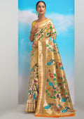 ROYAL YELLOW ZARI WOVEN TRADITIONAL PAITHANI SILK SAREE