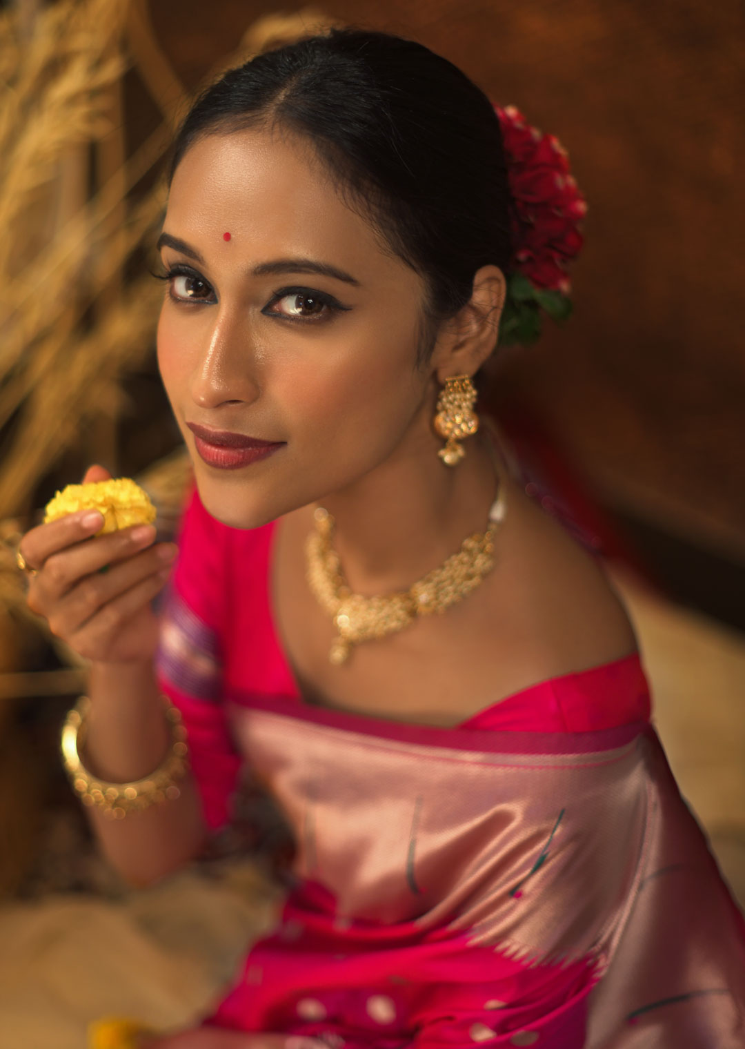 RUBY PINK ZARI WOVEN TRADITIONAL PAITHANI SILK SAREE
