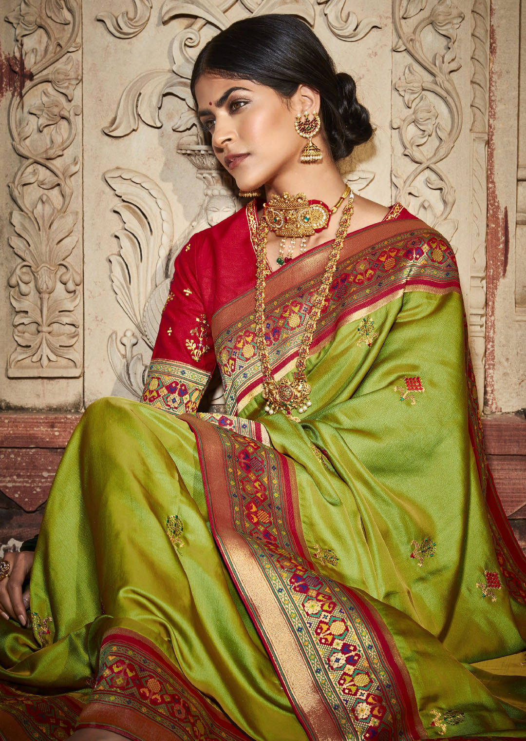 Green Woven Traditional Banarasi Silk Saree